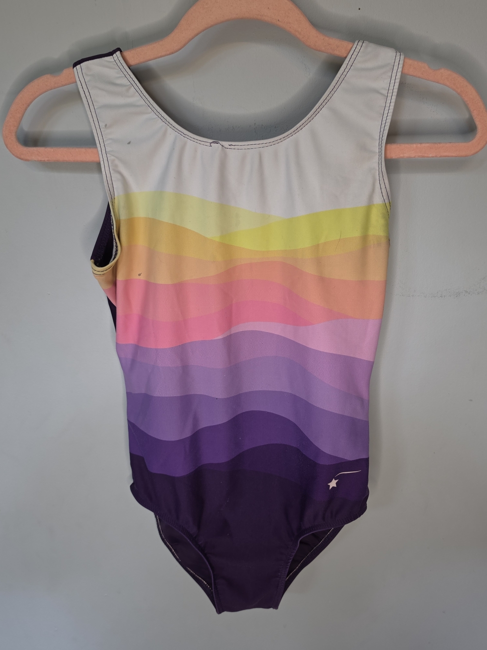 Destira Sunset  Ombré Wave Gymnastics Leotard Girls Adult Small As-is